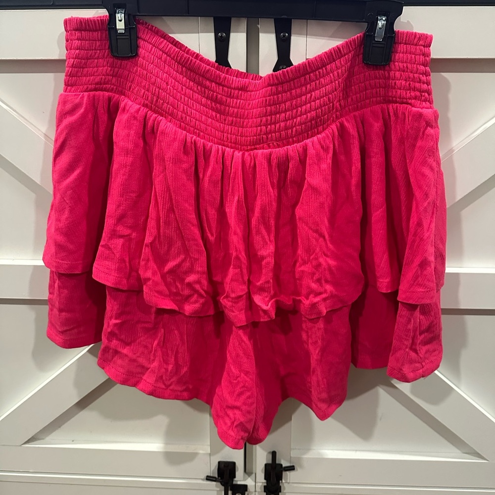 Torrid Hot Pink Tiered Shorts